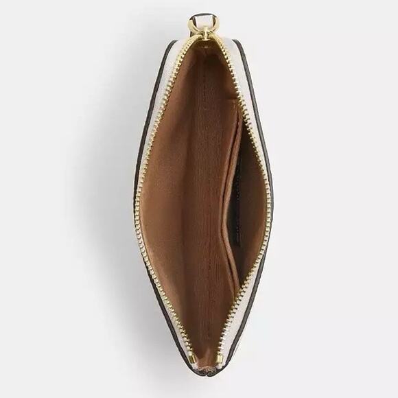 NWT Coach Corner Zip Wristlet With Shell Print CBP23 Gold/Chalk Multi - Picture 6 of 8